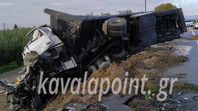 Δύο-νεκροί-από-σύγκρουση-φορτηγών