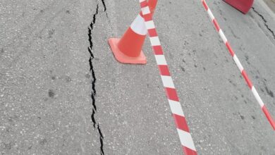 Καθίζηση-στον-κεντρικό-δρόμο-του-Ποδοχωρίου-Παγγαίου