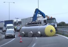 Καβάλα:-Βυτιοφόρο-ανατράπηκε-στην-Εγνατία-Οδό