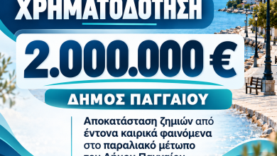 Δήμος-Παγγαίου:-Χρηματοδότηση-2-εκατ.-ευρώ-για-την-αποκατάσταση-ζημιών-στο-παραλιακό-μέτωπο